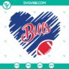 Buffalo Bills heart football SVG download with NFL logo, in PNG, DXF, and EPS file formats for crafts and projects.