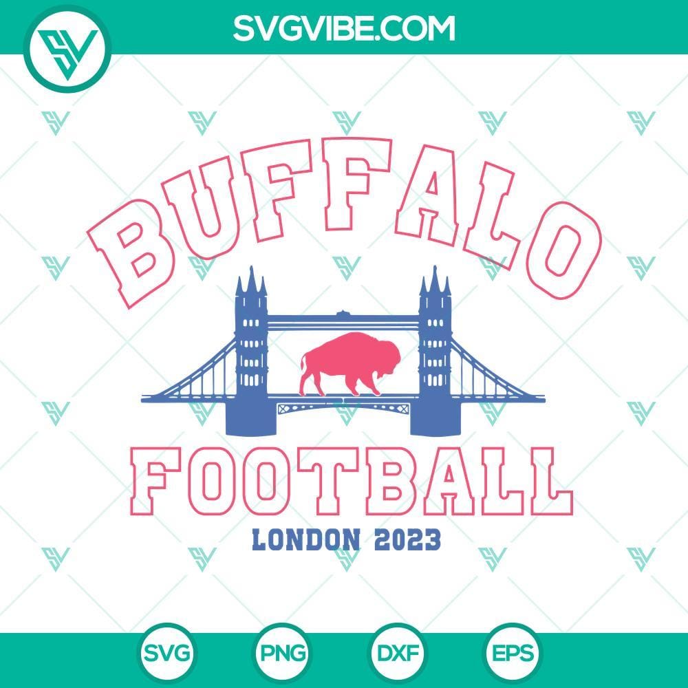 Buffalo Football London 2023 SVG, Buffalo Bills SVG PNG Digital Download SVG file of Buffalo Bills football themed design for 2023 London game, available for download.
