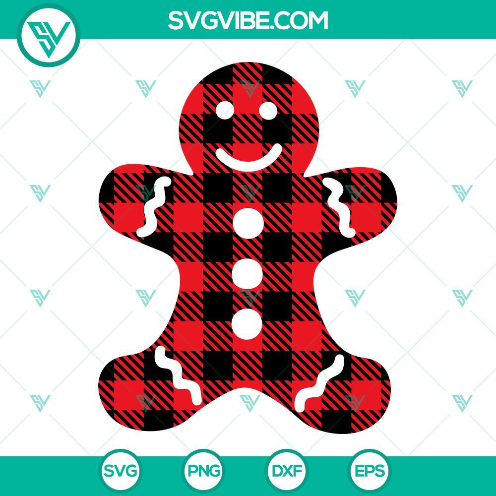 Buffalo Plaid Gingerbread Man SVG, Ginger Man Christmas SVG PNG EPS DXF Buffalo plaid gingerbread man SVG file for Christmas crafting projects. Download includes PNG, EPS, and DXF file formats.
