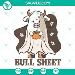 Bull Sheet SVG download with Cow Ghost and Western Halloween designs, perfect for spooky projects.