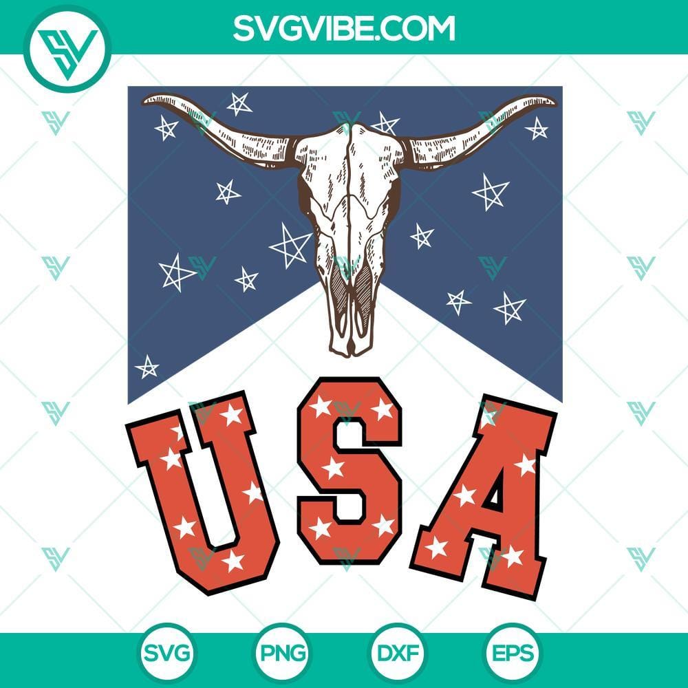 bull-skull-usa-svg-american-flag-svg-patriotic-western-svg-4th-of-july-day-svg-png-dxf-eps-files-1-mockup.jpg Bull Skull American Flag patriotic Western SVG file for the 4th of July celebration, perfect for crafts and projects.