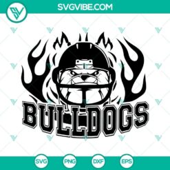 Bulldogs football design for Cricut and Silhouette with SVG, DXF, EPS, and PNG vector files, suitable for crafting projects.