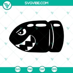 Bullet Bills and Mario Bros SVG file with PNG image, ideal for Super Mario themed designs and crafting projects.