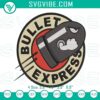 Bullet Bill Super Mario logo embroidery design with Bullet Bill pattern, ideal for gaming enthusiasts.
