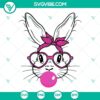 Bunny rabbit with heart glasses and bubblegum bandana SVG, cute and colorful design for digital crafting projects.