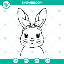 Easter bunny bandana SVG with rabbit face design for digital crafting projects.