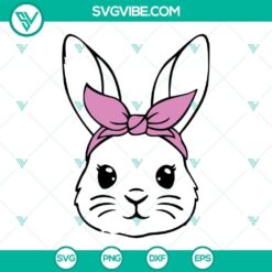 Bunny Bandana SVG Image, Bunny Face SVG File, Easter Bunny SVG File, Rabbit SVG File 7