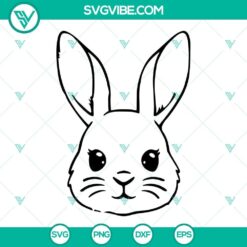 Bunny Bandana SVG Image, Bunny Face SVG File, Easter Bunny SVG File, Rabbit SVG File 8