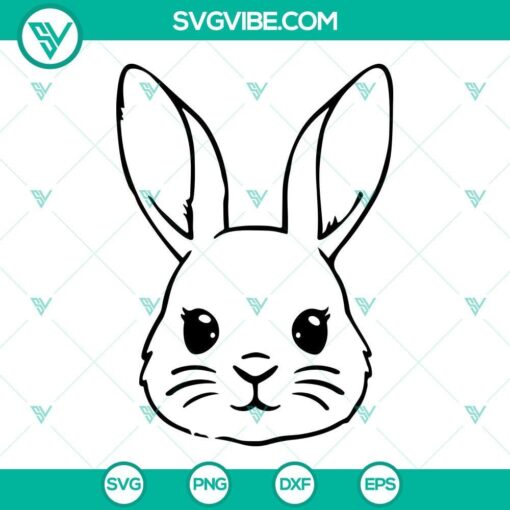 Bunny Bandana SVG Image, Bunny Face SVG File, Easter Bunny SVG File, Rabbit SVG File 3