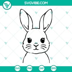 Bunny Bandana SVG Image, Bunny Face SVG File, Easter Bunny SVG File, Rabbit SVG File 9