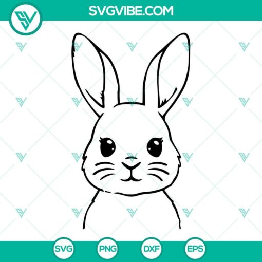 Bunny Bandana SVG Image, Bunny Face SVG File, Easter Bunny SVG File, Rabbit SVG File 4