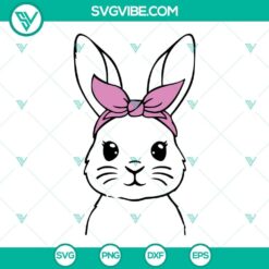 Bunny Bandana SVG Image, Bunny Face SVG File, Easter Bunny SVG File, Rabbit SVG File 10