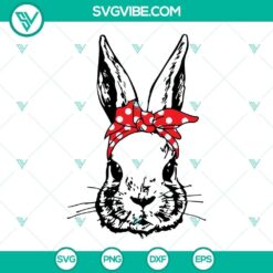 Bunny bandana SVG featuring a cute bunny with a bandana design. Perfect for Easter and bunny-themed projects.