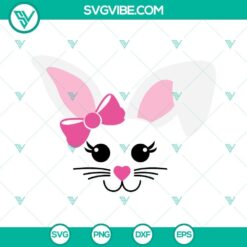 Boy and girl Easter bunny face SVG bundle with cute designs, perfect for Easter crafts and projects.