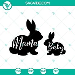 Cute Bunny Mom and Baby SVG images for bunny lovers, high-quality Bunny Mama and Baby SVG files for crafts, perfect for Easter or nursery decor.