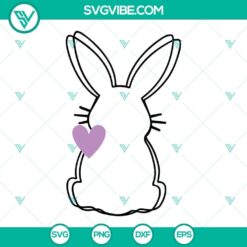 Bunny Outline SVG Files, Easter Bunny SVG File, Easter Bunny With Heart SVG Files