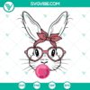 Easter Bunny rabbit with bandana and glasses SVG design for digital product featuring a cool bunny. Ideal for Easter crafts and projects.