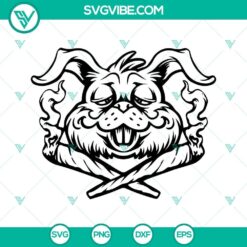 Bunny smoking weed SVG download featuring cannabis design.