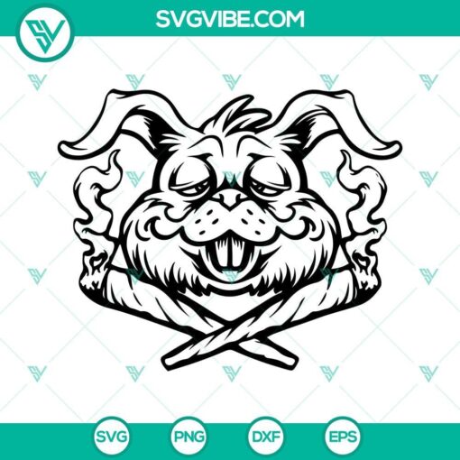 Bunny smoking weed SVG download featuring cannabis design.