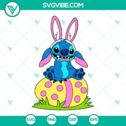 Easter bunny and egg SVG design from Lilo and Stitch holiday collection for download.