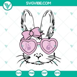 Bunny With Glasses SVG Bunny with Heart Glasses SVG Files Bundle Easter 2