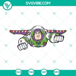 Buzz Lightyear Fly SVG File, Toy Story SVG Image with Buzz. Detailed design of Buzz Lightyear soaring, ideal for crafting projects.
