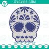 Calaverita Conchas skull Mexican embroidery designs, Día de los Muertos theme, colorful and detailed traditional patterns.