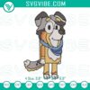 Calypso Bluey embroidery design of Australian Shepherd cartoon character, unique file for crafting and digital projects.