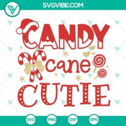 Candy Cane Cutie SVG file with Christmas design. Perfect for candy cane SVG download.