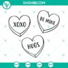 Candy Hearts SVG file for Valentines Day, Conversation Hearts SVG image for download, sweet and colorful design for crafts and projects.