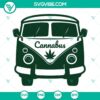 Cannabus and Hippie Van marijuana SVG files with stoner and smoking weed themed design.