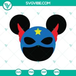 Captain America themed mouse ears cut file bundle in SVG, PNG, DXF, and EPS formats for crafting projects.