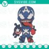 Captain America superhero Venom machine embroidery designs for Halloween, intricate detailed file.