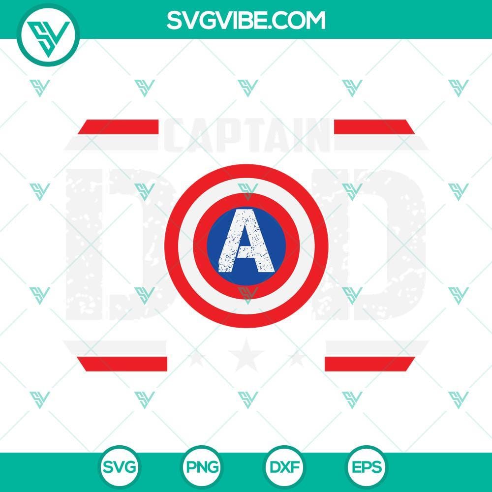 Captain Dad SVG, Marvel Superhero Father’s Day SVG, Dad SVG Captain Dad SVG file with Marvel superhero Father's Day design, perfect Dad SVG download for crafting projects.