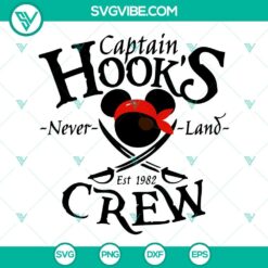 Captain Hook Neverland Crew SVG Image, Mickey Minnie Pirates SVG File, 2
