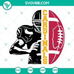 Cardinals football half player SVG files with team images. Ideal for sports-themed crafting projects.