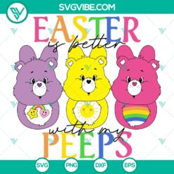 Care Bears Friend Bear Easter Day SVG File featuring cute Peeps design, perfect for Easter crafting projects.