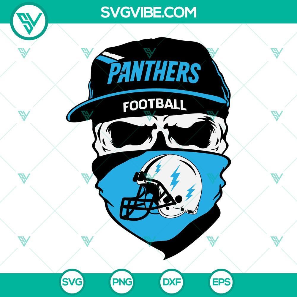 Carolina Panthers Skull SVG, Panthers Football SVG PNG DXF EPS Cut Files Carolina Panthers Skull SVG Images, Panthers Football SVG File PNG DXF EPS 1
