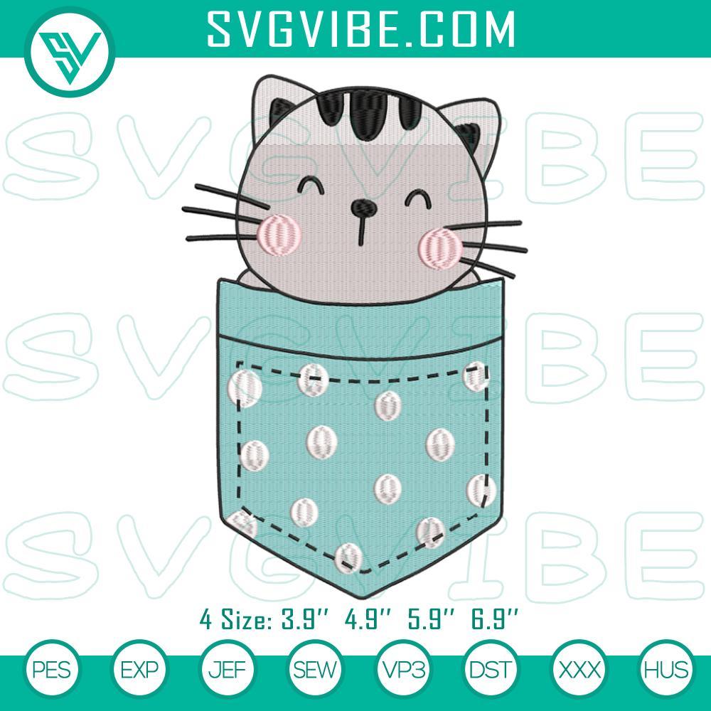 Cat In Pocket Machine Embroidery Designs, Baby Cat Embroidery Designs Cute baby cat machine embroidery design for pocket, cat in pocket embroidery file, ideal for DIY projects and craft.