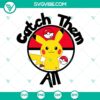 Pokemon Pikachu and Pokeball SVG bundle with high-quality PNG, DXF, and EPS file formats for crafting and designing projects.
