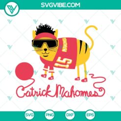 Catrick Mahomes SVG for download, Patrick Mahomes in a funny design with Chiefs theme. SEO-optimized SVG images.