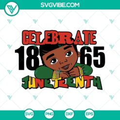 Juneteenth SVG download featuring cute Black African American kids celebrating 1865. Ideal for crafts and projects.