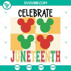 Juneteenth Mickey Mouse SVG with Afro Baby, Cute Disney design for download. Ideal for celebrating Black culture.