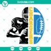 Chargers football half player SVG images featuring the team design download.