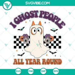 Checkerboard Bluey Halloween SVG File with ghost design, perfect for spooky projects.