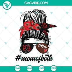 Cheer and Football MOM SVG images in Black and Red team colors, perfect for sports fans.