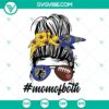 Cheer and Football MOM SVG file in blue, yellow, and gold team colors, perfect for sports moms.