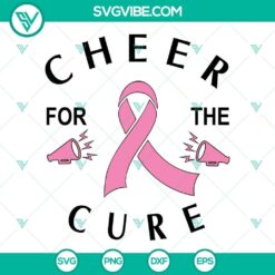 Cheer For the Cure Breast Cancer Awareness Cheerleader SVG Download - Pom-pom waving cheerleader design in support of breast cancer awareness.