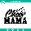 Cheer Mama and Football Mom SVG files with megaphones, perfect for crafting projects. Download now!