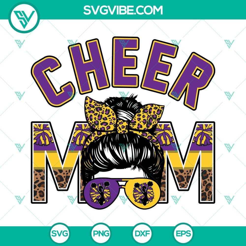 cheer-mom-purple-and-yellow-gold-svg-leopard-cheer-mom-svg-messy-bun-cheer-mom-svg-png-dxf-eps-cricut-2-mockup.jpg Purple and yellow gold Cheer Mom SVG files with leopard print design for download. Ideal for proud cheer moms.